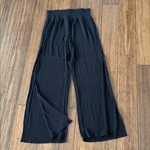 Black Wide-Leg swim cover up Pants